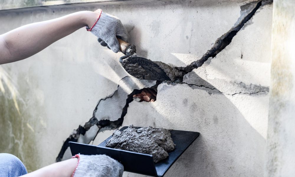 Building Exterior Cracks Repair Work 1