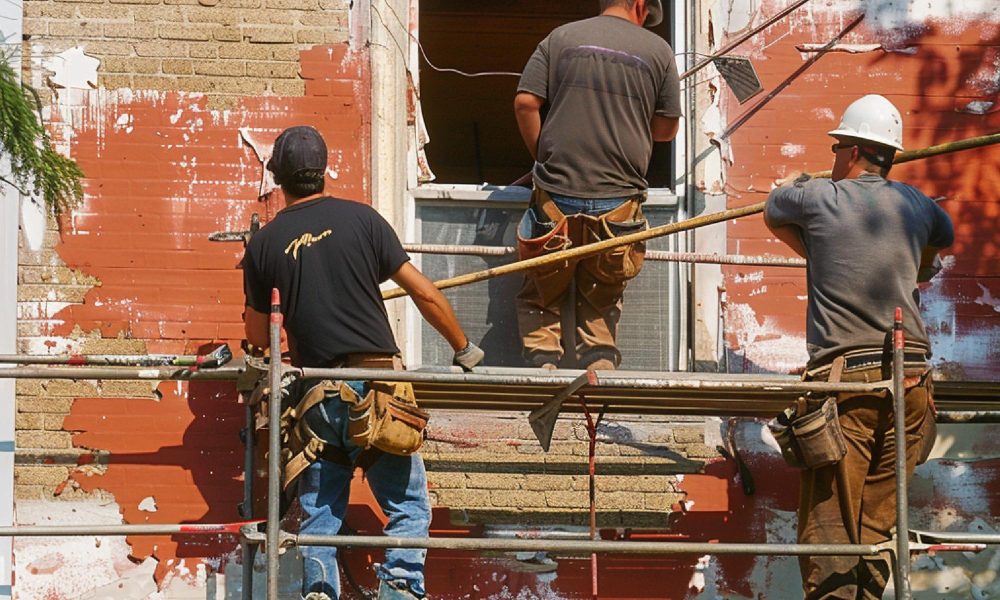 Building Exterior Cracks Repair Work 2